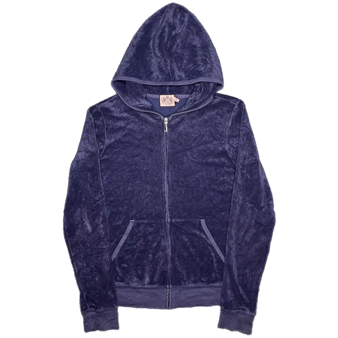 Juicy Couture Navy Velour Y2K Mcbling 2000s Hoodie, Size Large