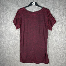 Load image into Gallery viewer, Y2K Maurices Burgundy Wing Graphic Tee Distressed Detail Women’s Size XL
