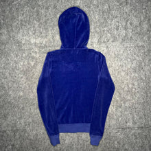 Load image into Gallery viewer, Juicy Couture Blue Velour Y2K Mcbling 2000s Hoodie, Size Small
