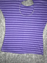 Load image into Gallery viewer, Papaya Grunge Angel Wing Heart Purple Stripe Y2K Top, Size XL
