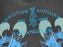 Load image into Gallery viewer, Christian Audigier Rhinestone Y2K Ed Hardy Skull Blue Vintage Top, Size Large
