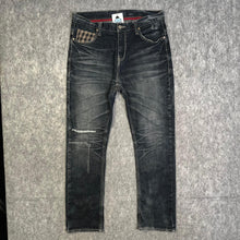 Load image into Gallery viewer, Evisu Check Gingham Plaid Brown Dark Blue Rare Y2K Jeans, Waist 32
