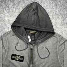 Load image into Gallery viewer, Harley Davidson Eagle Grey Y2K Biker 2000s Hoodie, Size Large
