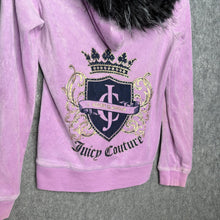 Load image into Gallery viewer, Juicy Couture Lilac Y2K Faux Fur Hood Mcbling 2000s Hoodie, Size S

