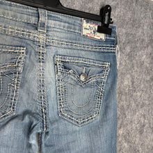 Load image into Gallery viewer, True Religion Light Wash Heavily Distressed Leg Y2K Skinny Jeans, Waist 27
