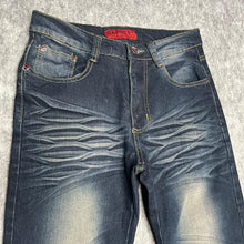 Load image into Gallery viewer, Carnaby Embroidered Dragon Blue Y2K 2000s Jeans, Size Small W28
