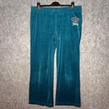 Load image into Gallery viewer, Juicy Couture Blue Y2K Diamante Crown Tracksuit Bottoms, Waist
