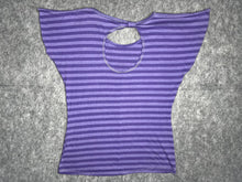 Load image into Gallery viewer, Papaya Grunge Angel Wing Heart Purple Stripe Y2K Top, Size XL
