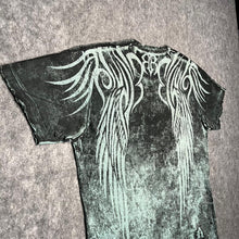 Load image into Gallery viewer, Roar Y2K Gothic Cyber Tribal Turquoise Grunge Angel Wing Top, Size Large
