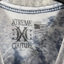 Load image into Gallery viewer, Y2K Gothic Grunge Affliction Ed Hardy Style Xtreme Couture Blue Top Size Large
