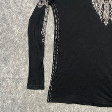 Load image into Gallery viewer, Vocal Rhinestone Mcbling Y2K Angel Wing Gothic Cross Long Sleeved Top,XS
