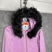 Load image into Gallery viewer, Juicy Couture Lilac Y2K Faux Fur Hood Mcbling 2000s Hoodie, Size S

