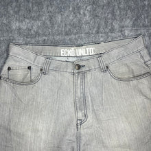 Load image into Gallery viewer, Ecko Unltd Light Blue/Grey Graffiti Hiphop Jorts, Size 3Xl/ W:40
