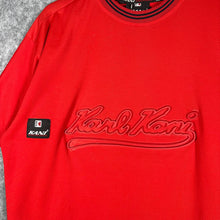 Load image into Gallery viewer, Y2K Hip Hop 2000s  Sports Karl Kani Performance Red T-shirt Size Medium
