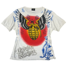 Load image into Gallery viewer, Christian Audigier Ed Hardy Grenade Wing Y2K Tattoo Top, Size Large
