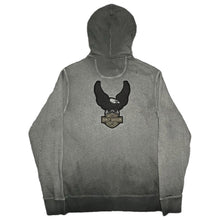 Load image into Gallery viewer, Harley Davidson Eagle Grey Y2K Biker 2000s Hoodie, Size Large
