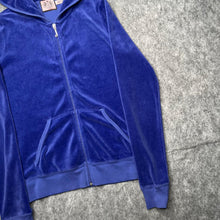 Load image into Gallery viewer, Juicy Couture Blue Velour Y2K Mcbling 2000s Hoodie, Size Small
