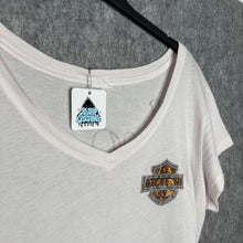 Load image into Gallery viewer, Harley Davidson Angel Wing White Grunge Y2K Top, Size L
