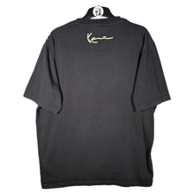 Load image into Gallery viewer, Karl Kani Embroidered Lines Graphic Tee Black Y2K Streetwear Size M
