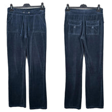 Load image into Gallery viewer, Juicy Couture Navy Velour Joggers with Back Pockets – Size L
