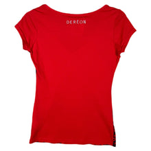 Load image into Gallery viewer, Deréon Fleur-de-Lis Wing Graphic T-Shirt – Y2K Gothic Baby Tee (S)
