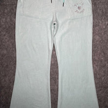 Load image into Gallery viewer, Juicy Couture Mint Y2K Flared Velour Mcbling Rhinestone Joggers, Size M
