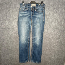 Load image into Gallery viewer, BKE Couture Bootcut Blue Y2K Embroidered Jeans, Size S/M
