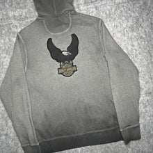 Load image into Gallery viewer, Harley Davidson Eagle Grey Y2K Biker 2000s Hoodie, Size Large
