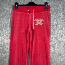 Load image into Gallery viewer, Juicy Couture Red Velour Joggers XL Y2K Vintage Flare Track Pants
