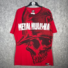 Load image into Gallery viewer, Y2K Grunge Gothic Affliction Style Metal Mullisha Red T-shirt Size L
