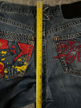 Load image into Gallery viewer, Eight 732 Embroidered Y2K 2000’s Hip Hop Blue Wash ‘Born Rider’ Jeans 36W 34L
