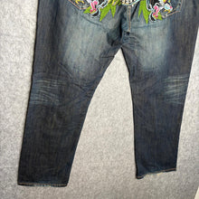 Load image into Gallery viewer, Christian Audigier Sacred Heart Panther Tattoo Style Y2K Grunge Straight JeansXL
