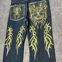 Load image into Gallery viewer, Tribal Spider RMC Red Monkey Company Japanese Embroidered Vintage Jeans, W36
