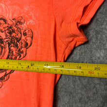 Load image into Gallery viewer, Ransom Gothic Cross Neon Orange Grunge Y2K Mcbling Top, Size Large
