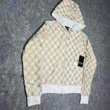 Load image into Gallery viewer, Rocawear Y2K Vintage White and Gold Mcbling Hoodie, Size Small
