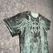 Load image into Gallery viewer, Roar Y2K Gothic Cyber Tribal Turquoise Grunge Angel Wing Top, Size Large
