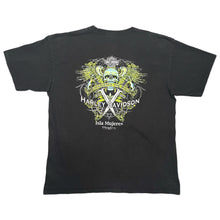 Load image into Gallery viewer, Harley Davidson Mexico Gothic Skull Black Green Grunge Vintage Top, Size XL
