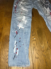 Load image into Gallery viewer, One Of A Kind Paint Splattered Punk Levis Engineered Jeans, Waist 34
