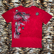 Load image into Gallery viewer, Affliction Red Gothic Skull Y2K 2000s Grunge Top, Size Large
