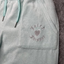 Load image into Gallery viewer, Juicy Couture Mint Y2K Flared Velour Mcbling Rhinestone Joggers, Size M
