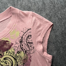 Load image into Gallery viewer, Fleur De Lis Light Pink Y2K Mcbling 2000s Grunge Top, Size Large
