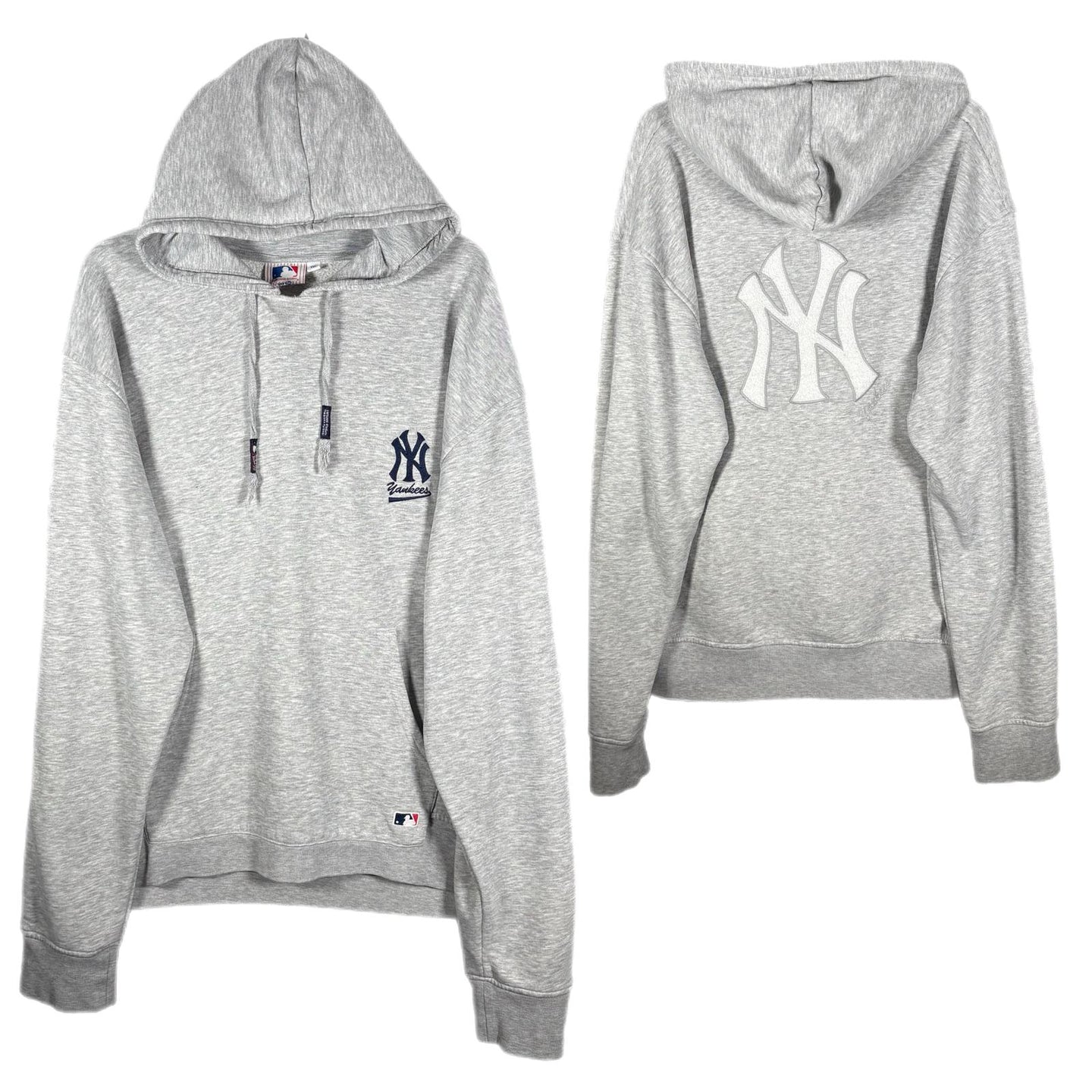 MLB NY Yankees Grey Hoodie 2XL – Classic Logo, Y2K Streetwear Essential