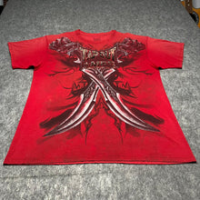 Load image into Gallery viewer, Tapout Red Y2K Gothic Grunge Cyber Tribal 2000s Top, Size XL
