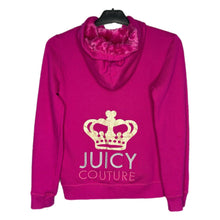 Load image into Gallery viewer, Juicy Couture Pink Y2K Fleeced Mcbling Embroidered Hoodie, Size S-M
