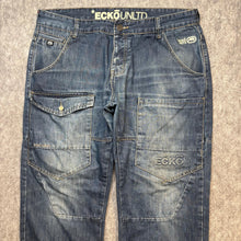 Load image into Gallery viewer, Ecko Unltd. 2000s Multi Panel Seam Line Embroidered Pocket Jeans, Size
