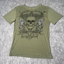 Load image into Gallery viewer, MMA Elite Khaki Gothic Skull Grunge 2000s Top, Size Medium
