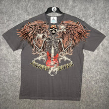 Load image into Gallery viewer, Artful Custom Skeleton Grey Angel Wing Gothic Grunge Top, Size XL
