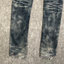 Load image into Gallery viewer, Evisu Blue Red Stitch Acid Wash Y2K Grunge 2000s Ripped Jeans, Waist 28
