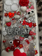 Load image into Gallery viewer, Iphone 13/14 Red Silver Hello Kitty Y2K Mcbling Custom Phone Case
