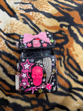 Load image into Gallery viewer, 90s Style Pink Mcbling Y2K Star Skull Junk Cigarette Box / Trinket Box
